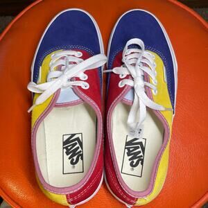 7M 8.5W Vans Color block Sneakers Yellow Red Blue NWOT